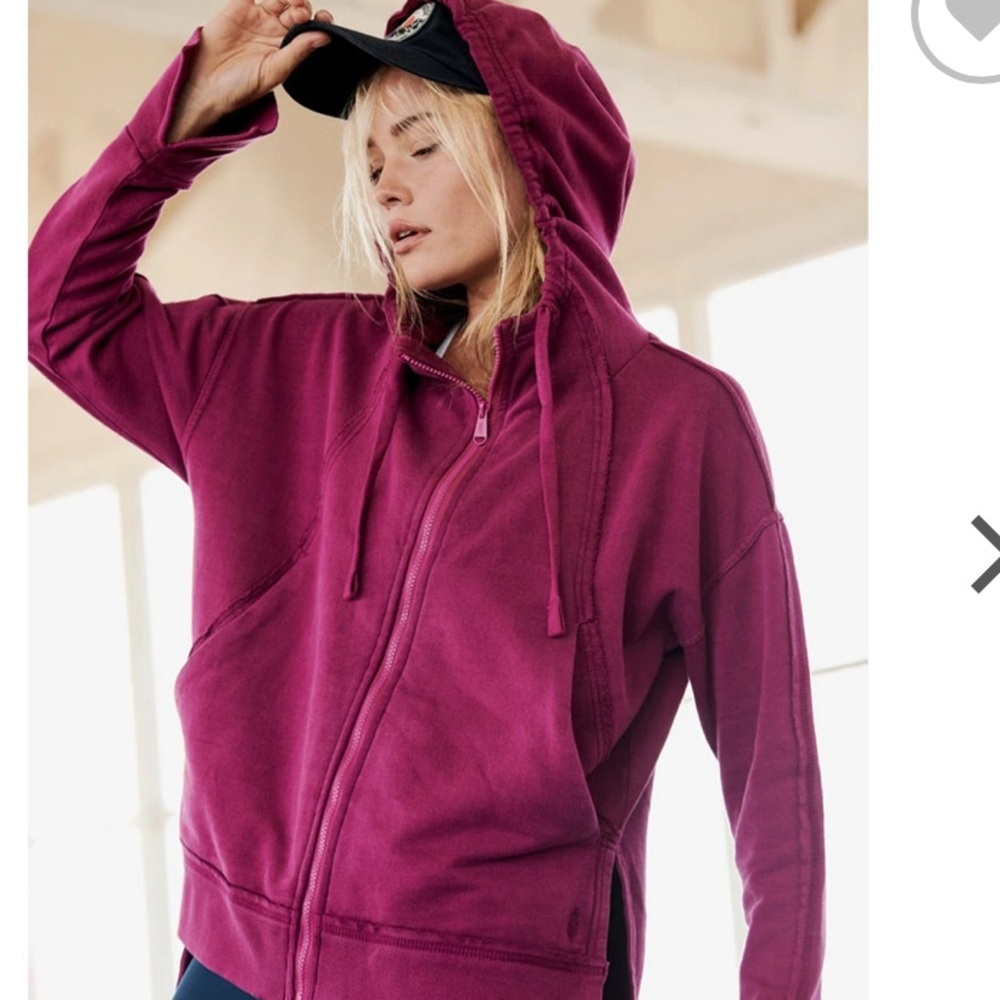 Free People FP Movement Only One Hoodie Jacket Magenta